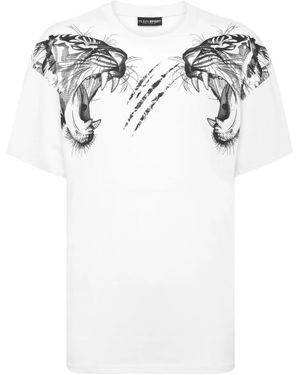 Philipp Plein Tiger-Claw Print Cotton T-Shirt - White
