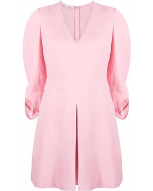 Stella McCartney V-Neck Front-Pleat Dress - Pink