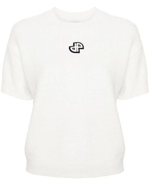 Patou 3D-Knit Short-Sleeved Jumper - White