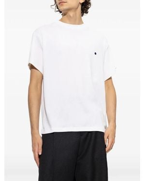 Jil Sander Embroidered-Dot T-Shirt - White
