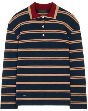 Alanui Striped Double-Collar Polo Shirt - Blue