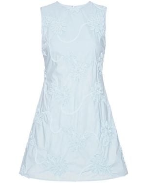 ROTATE BIRGER CHRISTENSEN Flower Mini Flared Dress Light - Blue