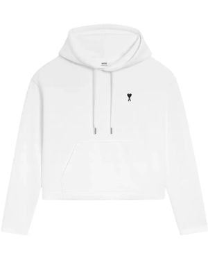 Ami Paris Sudadera Ami de Coeur de algodón con capucha - Blanco