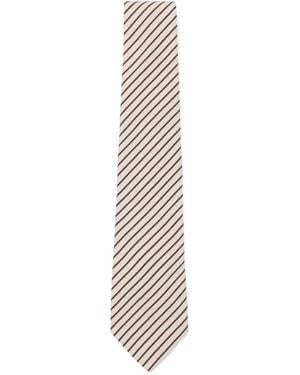 Paul Smith Striped Tie - White