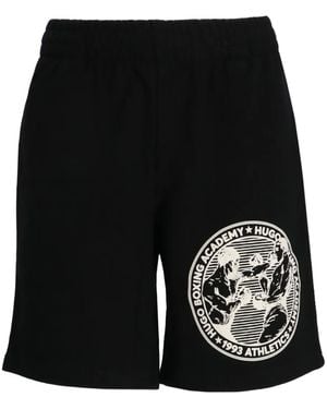 HUGO Cotton Logo Shorts - Black