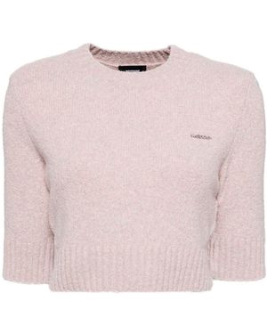 we11done Boucle Knit Crew-Neck Jumper - Pink