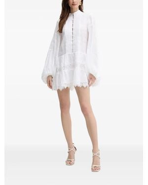 Bardot Antonia Lace-Trimmed Mini Dress - White