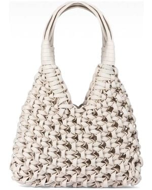 HIBOURAMA Vannifique Woven-Construction Tote Bag - White