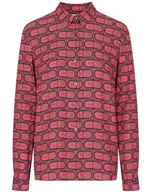 Laura Urbinati Camisa Con Estampado Geométrico - Rojo
