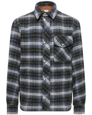 Moncler Check-Print Wool Jacket - Grey