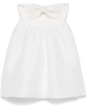 Self-Portrait Taffeta Bandeau Mini Dress - White