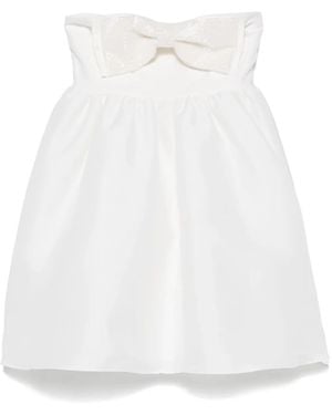 Self-Portrait Bandeau-Minikleid aus Taft - Weiß