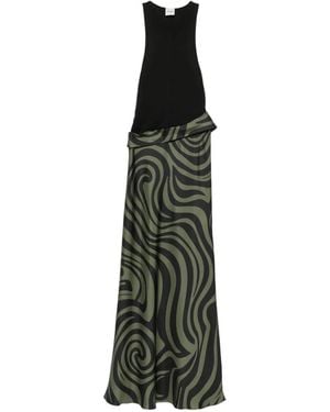 Nanushka Jordyn Swirl-Print Sleeveless Maxi Dress - White