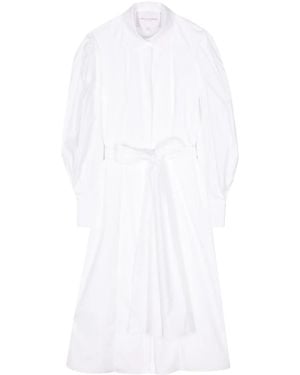 Carolina Herrera Tied-Waist Cotton Shirtdress - White