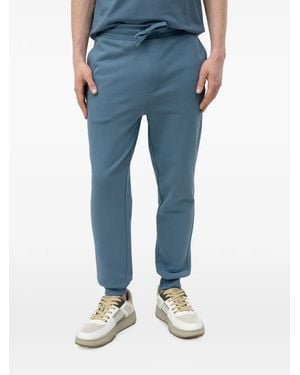 HUGO Drawstring-Waist Logo-Print Track Pants - Blue
