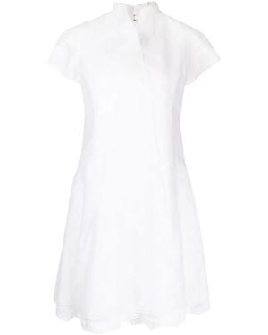 Shiatzy Chen Lace-Underlay Cotton Dress - White