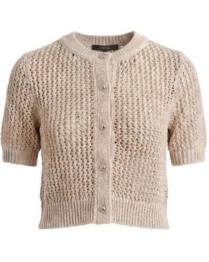 Toccin Janice Short-Sleeve Button Cardigan - Natural