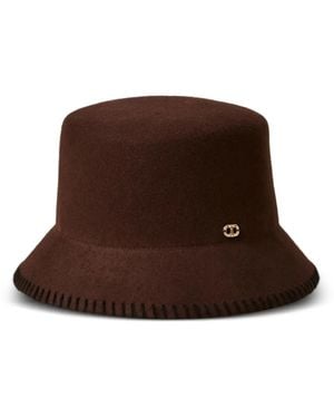 Twinset Stitched-Brim Bucket Hat - Brown