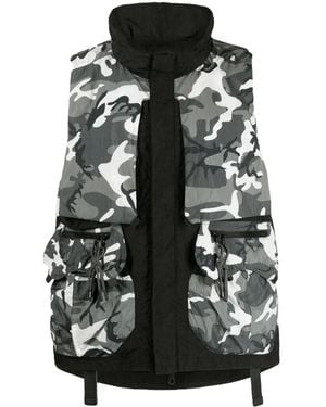 Mostly Heard Rarely Seen Camouflage-Print Layered Gilet - Black