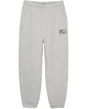 Stussy X Nike Fleece Track Pants - Grey