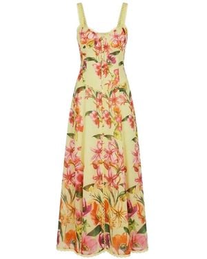 Charo Ruiz Solara Floral-Print Midi Dress - Metallic