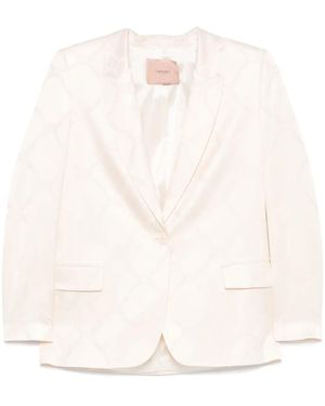 Twinset Oval T-Jacquard Blazer - Natural