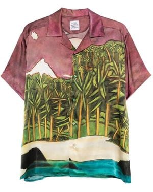 Donde Esteban La Sierra Printed Silk Shirt - Green