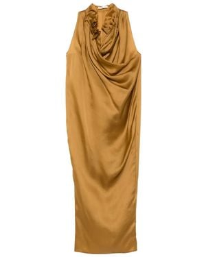 KHAITE Draped maxi dress - Mettallic