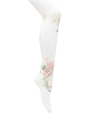 OPEN YY Medias con motivo floral - Blanco