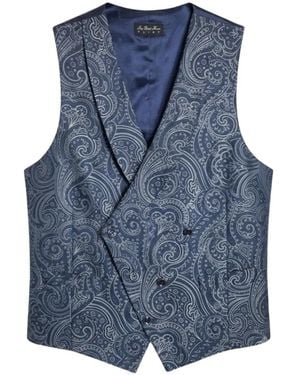 L.B.M. 1911 Paisley-Print Double-Breasted Waistcoat - Blue