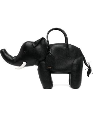 Thom Browne Elephant Top Handle Tote Bag - Black