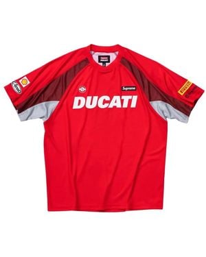 Supreme X Ducati Soccer Jersey Logo-Print T-Shirt - Red