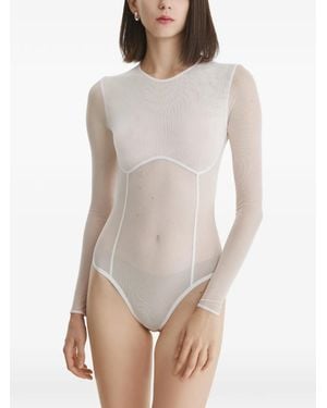 2310 STUDIO Sheer Panelled Bodysuit - White