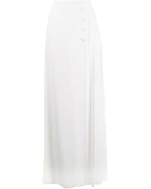 Alberta Ferretti Skirt-Front Palazzo Trousers - White