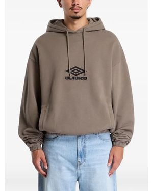 Umbro X Slam Jam Og-Logo Masked Hoodie - Grey