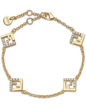 Fendi Bracelet Forever Ff À Ornements En Cristal - Metallic