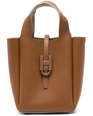 Hogan Borsa Tote Con Applicazione - Marrone