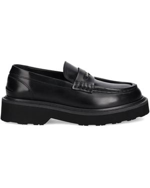 KENZO Leather Penny Loafers - Black