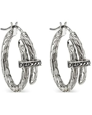 John Hardy Sterling Spear Sapphire Hoop Earrings - Metallic