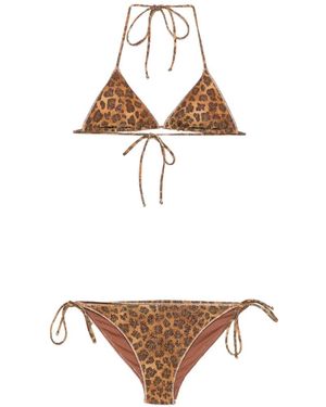 MC2 Saint Barth Bikini Im Glitter-Look Mit Leoparden-Print - Weiß