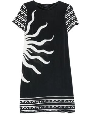 Clips Graphic-print short-sleeve dress - Schwarz