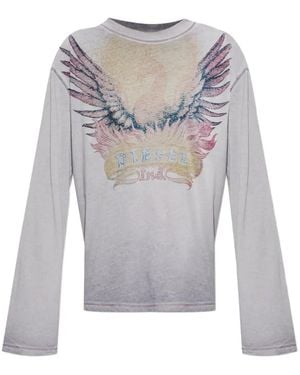 DIESEL T-Hilary-Ls T-Shirt - Grey
