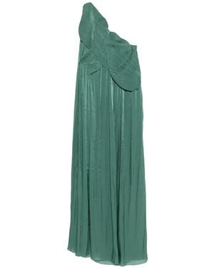 Costarellos One-Shoulder Pleated Dress - Green