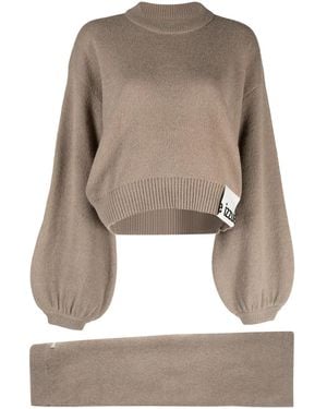 Izzue Cropped-Pullover Mit Rundhalsausschnitt - Weiß