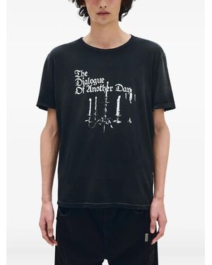 Ann Demeulemeester プリント Tシャツ - ブラック