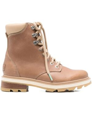 Sorel Lace-Up Leather Boots - Brown