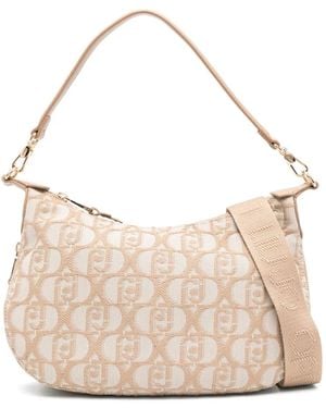 Liu Jo Logo-Jacquard Shoulder Bag - Natural