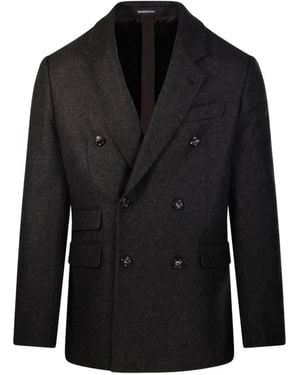 Emporio Armani Veste À Boutonnière Croisée - Black