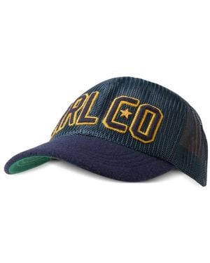 RRL Logo-Detail Mesh Cap - Blue