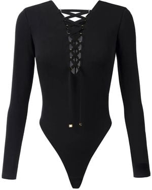 Elisabetta Franchi Body Con Lacci - Nero
